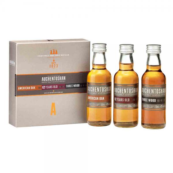 Auchentoshan Gift Collection American Oak 12 Jahre, Three Wood 41% Vol. 0,15 Ltr. Whisky