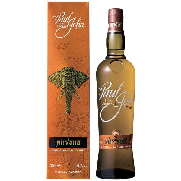 Paul John NIRVANA Unpeated Indian Single Malt 0,70Ltr. Flasche, 40% Vol. Whisky