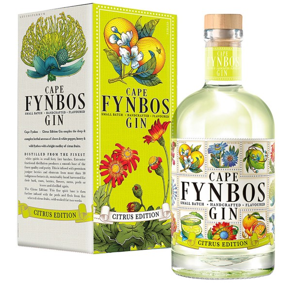 Cape Fynbos Gin Citrus Edition Südafrika 0,50 Ltr. 43% Vol. Geschenkkarton fehlt