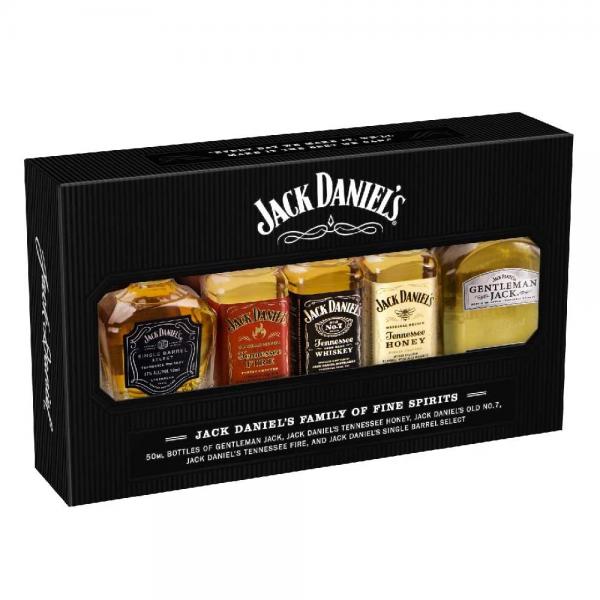 Jack Daniel's Family Mini Pack 39% Vol. 5 x 0,05 Ltr. Flaschen Whisky