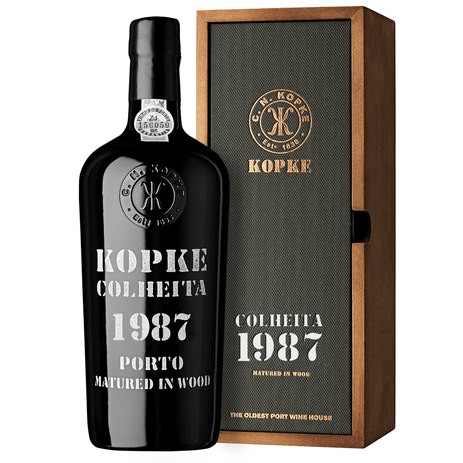 Kopke Colheita Port 1987 in Holzkiste 0,75 Ltr. Flasche 20% Vol.