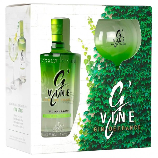 G'Vine Floraison Gin Geschenkpackung mit Copaglas 0,70 Ltr. 40% Vol.