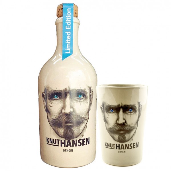 Knut Hansen mit Tonbecher Dry Gin 0,50l Bundle