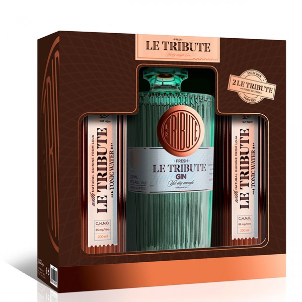 Le Tribute Gin On Pack mit 2 x 0,20l Tribute Tonic 0,70 Ltr., 43% vol. Geschenkset