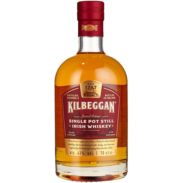 Kilbeggan Single Pot Still Irish Whisky 0,70 Ltr. Flasche, 43% Vol.