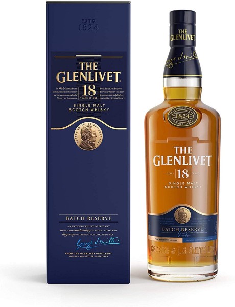 Glenlivet 18 Jahre Whisky 0,7 L Batch Reserve in Geschenkverpackung