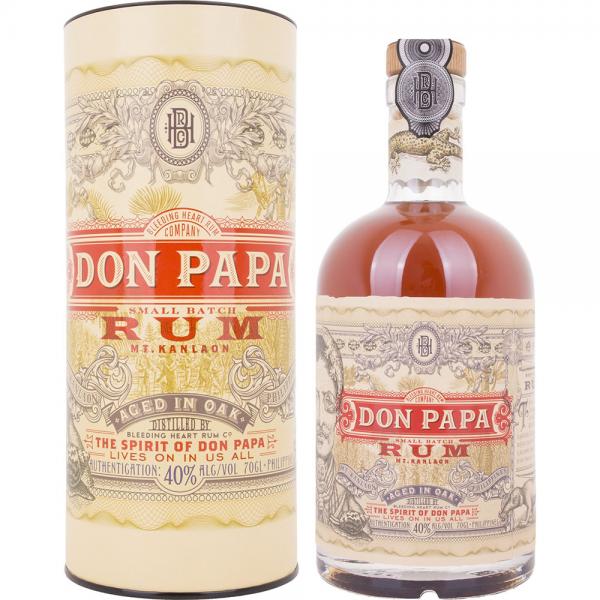 Don Papa Rum mit Geschenkverpackung 40% Vol. 0,7 Ltr. Flasche