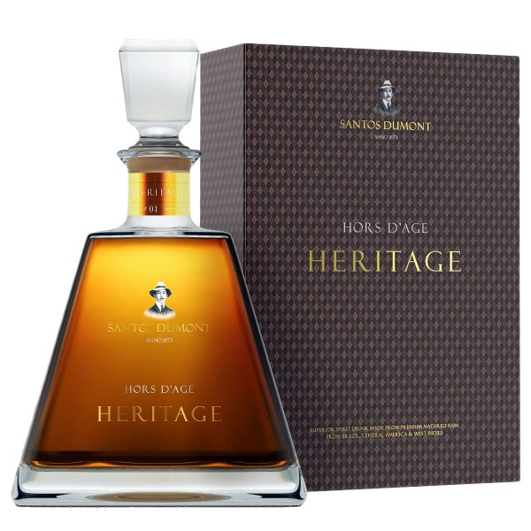 Santos Dumont Hors D'Age Heritage 43,8% Vol. 0,7 Ltr. Flasche Geschenkverpackung defekt