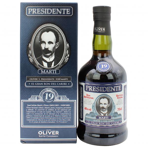Presidente Marti Rum 19 Jahre 40% Vol. 0,7 Ltr. Flasche
