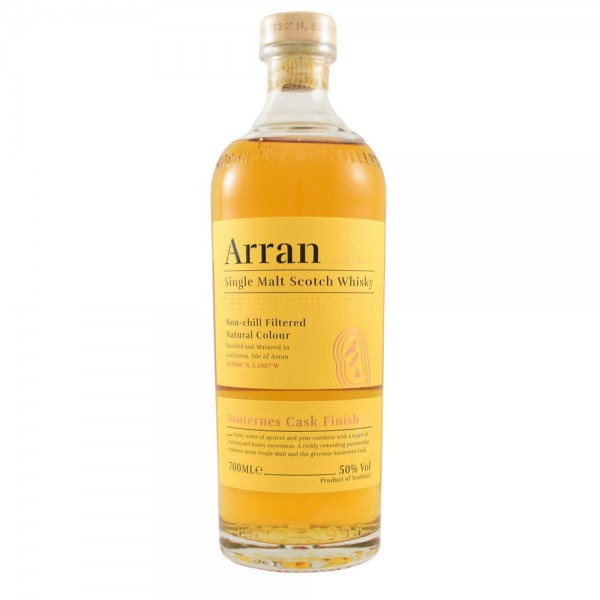 The Arran Sauternes Cask Finish Single Malt Whisky Non Chill Filtered 0,70Ltr. Flasche 50% Vol.